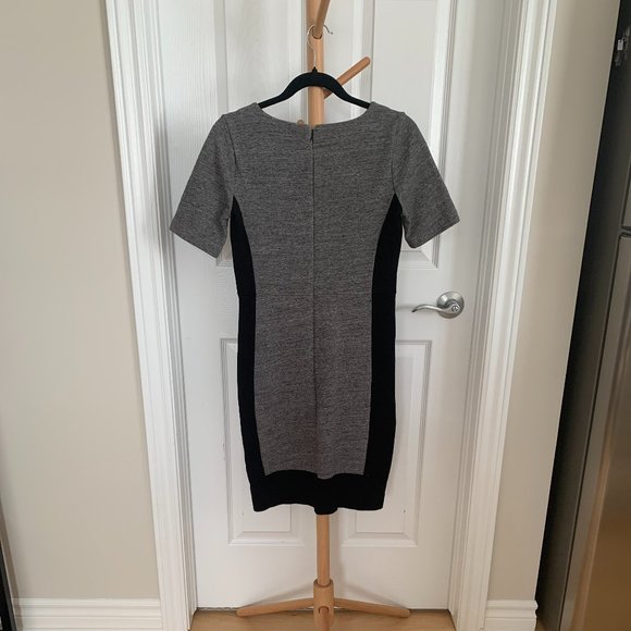 J.Crew Work Dress, Size 2, Grey with Black Panels - Picture 2 of 3